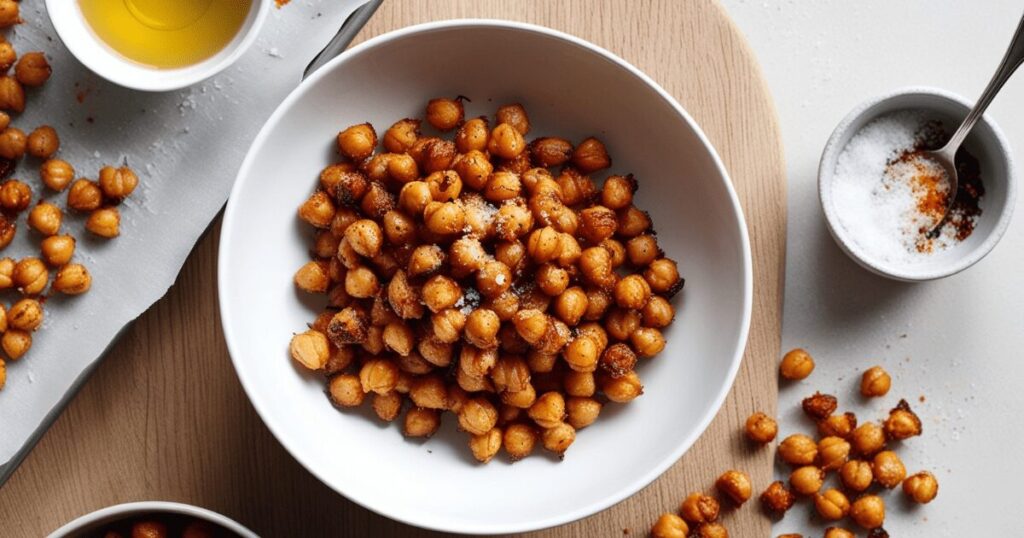 potato chips, salt and vinegar roasted chickpeas provide you with a satisfying crunch that won't derail your healthy eating goals